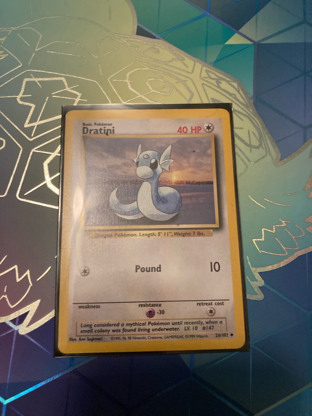 Pokemon Dratini Trading Card - Blue and Yellow